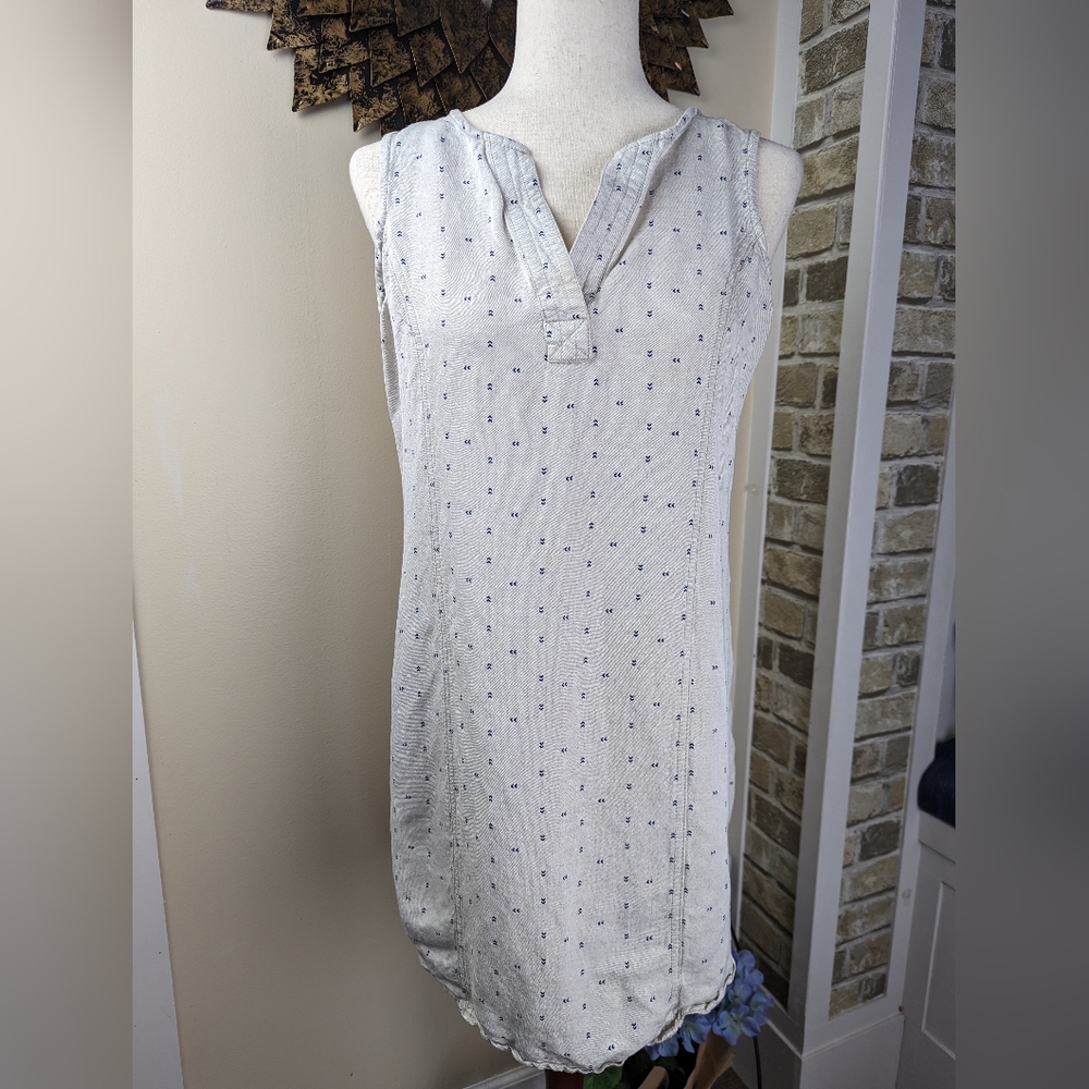 Max Jeans Bohemian V Neck Linen Shirt Dress Size Small